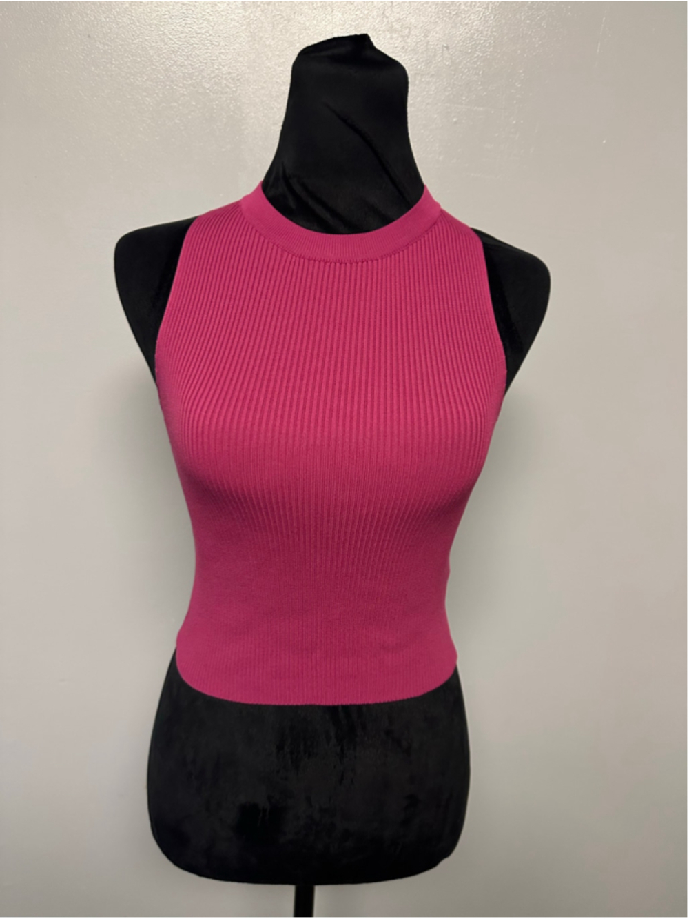 Sincerely Jules Ribbed Tank Top Pink Size Small Cropped
